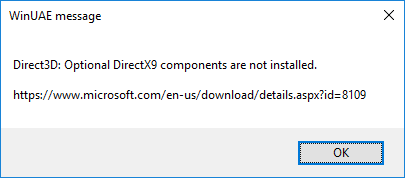 Direct3D: Optional DirectX9 components are not installed