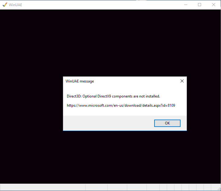 Direct3D: Optional DirectX9 components are not installed