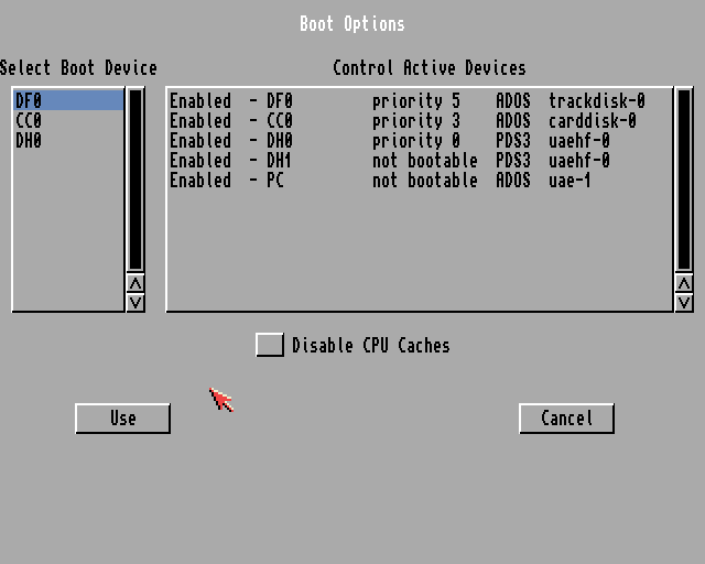 Amiga Early Startup a podpora carddisk zařízení.