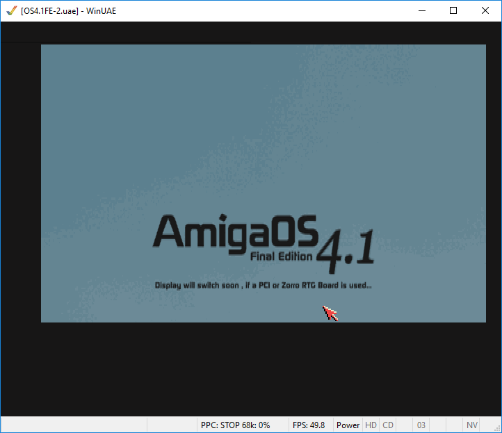 První boot AmigaOS 4.1