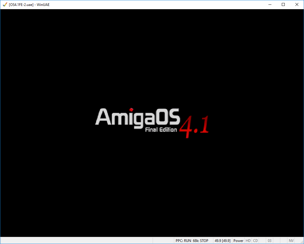 První boot AmigaOS 4.1