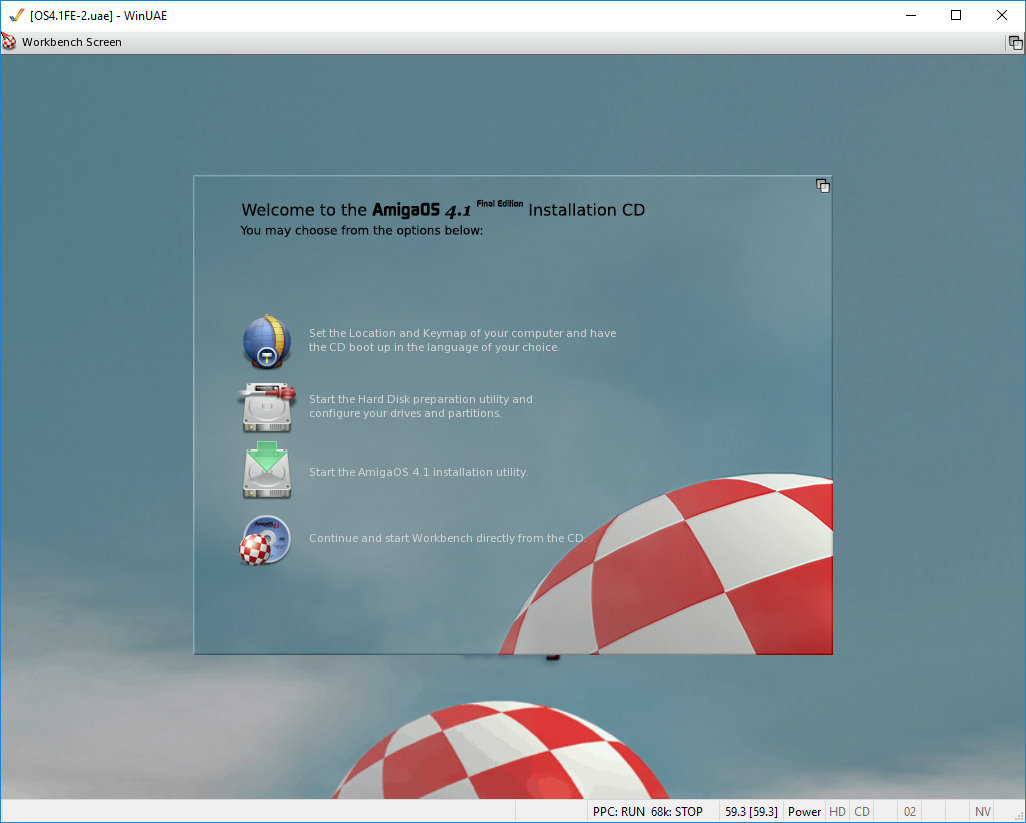 První boot AmigaOS 4.1