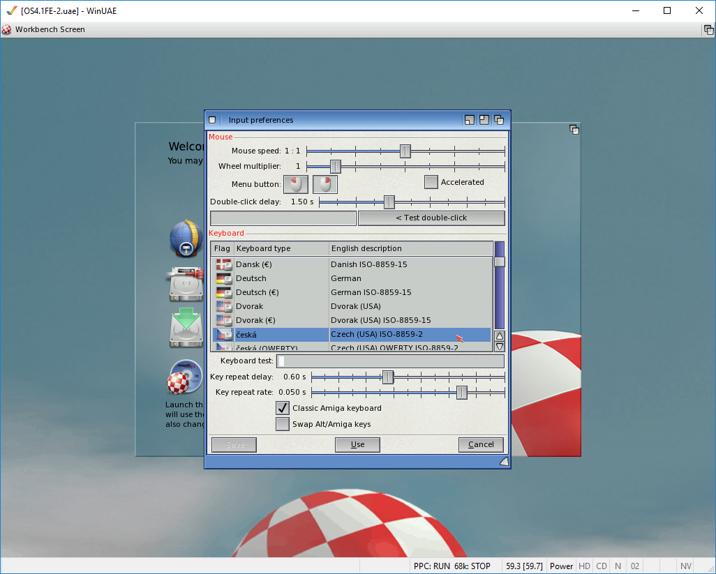 AmigaOS 4.1 - Nastavení pro instalaci v češtině