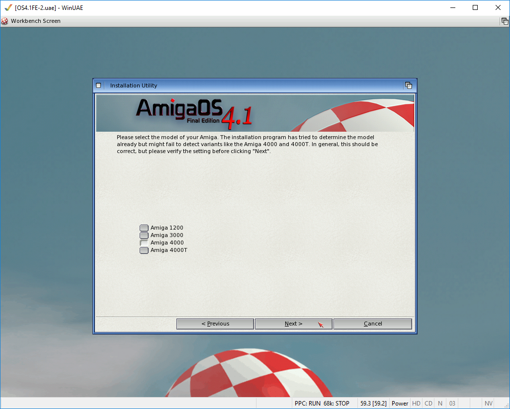 Instalace AmigaOS 4.1 proběhne pro Amigu 4000