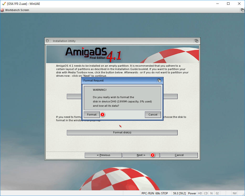 AmigaOS 4.1 - formát disku