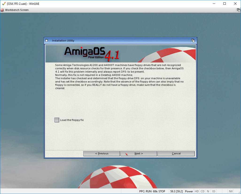 AmigaOS 4.1 - floppy fix