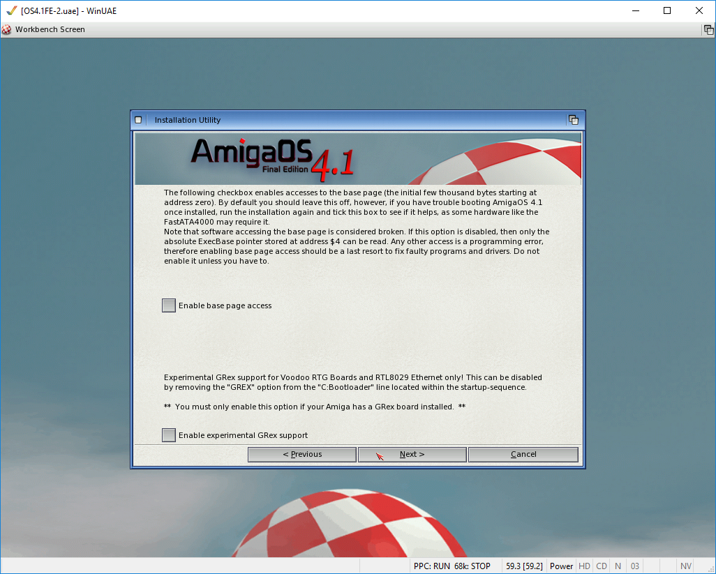 AmigaOS 4.1 - Base page access - GRex podpora