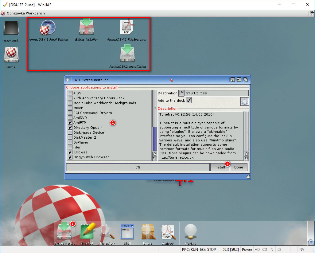 AmigaOS 4.1 - Extras Installer