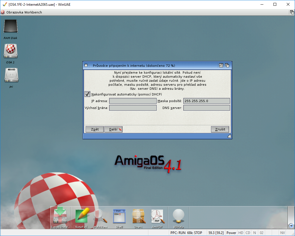 AmigaOS 4.1 - průvodce připojením k internetu