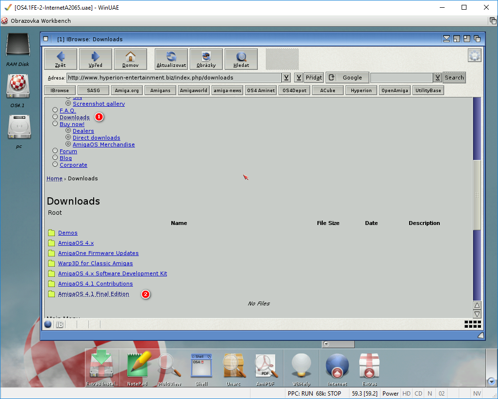 AmigaOS 4.1 - Aktualizace přes AmiUpdate