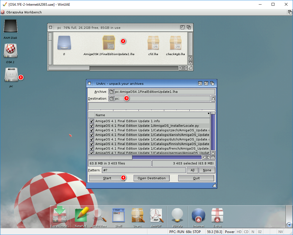 AmigaOS 4.1 - Aktualizace přes AmiUpdate