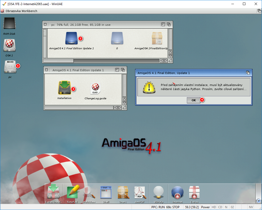 AmigaOS 4.1 - Aktualizace přes AmiUpdate