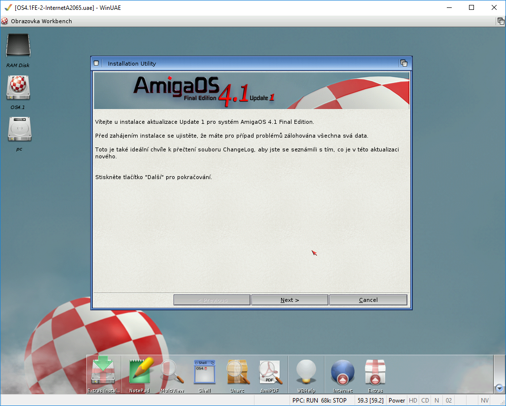 AmigaOS 4.1 - Aktualizace přes AmiUpdate