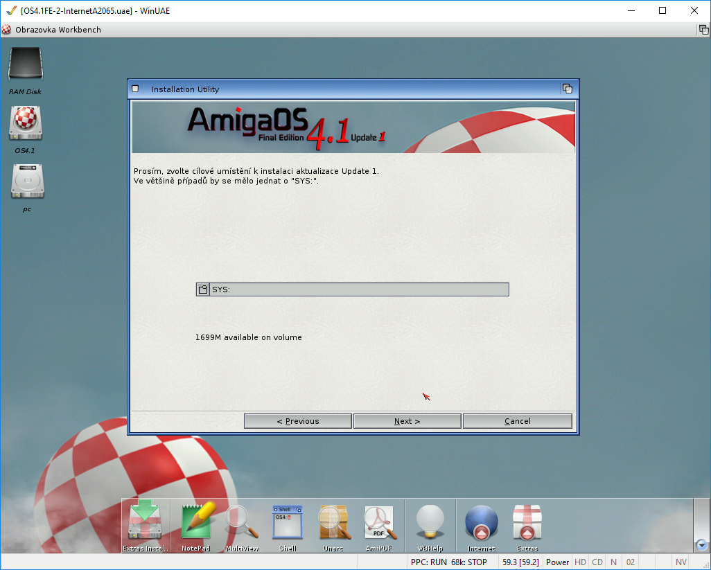 AmigaOS 4.1 - Aktualizace přes AmiUpdate