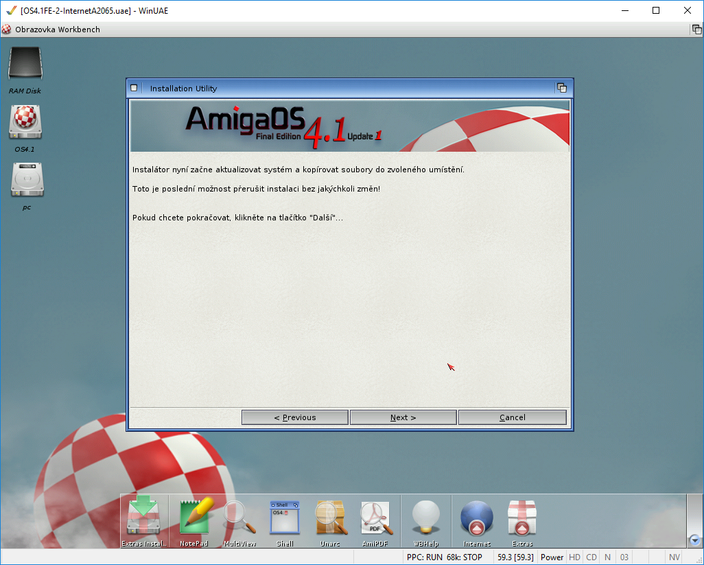 AmigaOS 4.1 - Aktualizace přes AmiUpdate