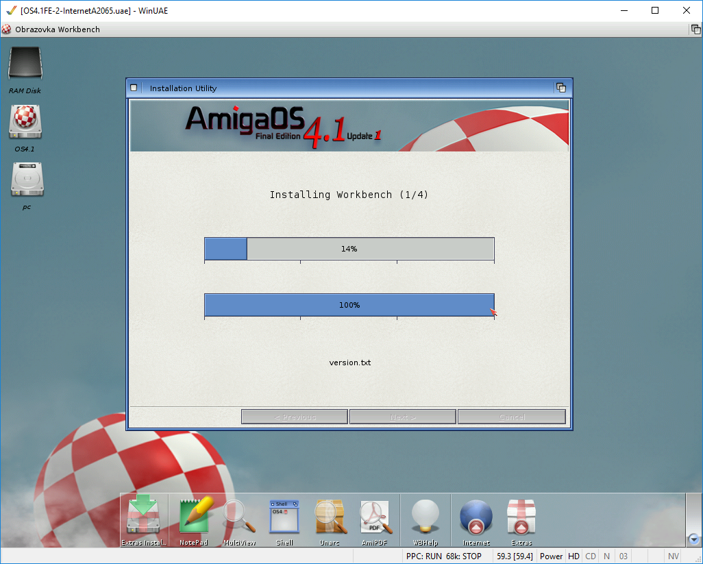 AmigaOS 4.1 - Aktualizace přes AmiUpdate