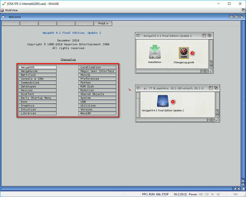 AmigaOS 4.1 - Aktualizace přes AmiUpdate