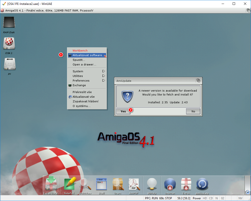 AmigaOS 4.1 - Aktualizace systému přes AmiUpdate