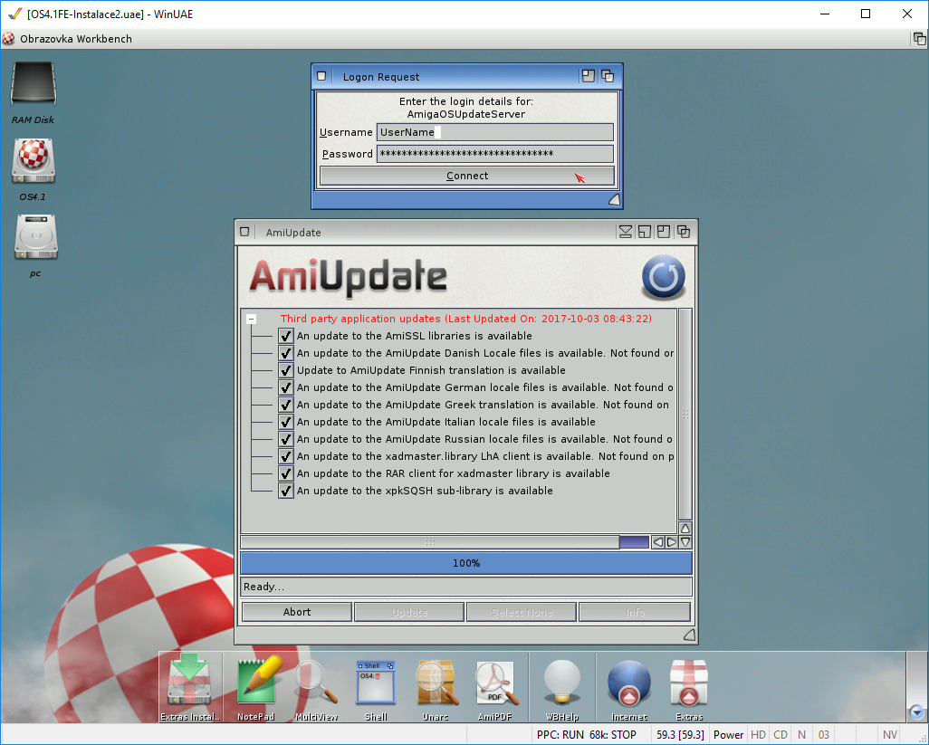 AmigaOS 4.1 - Aktualizace systému přes AmiUpdate