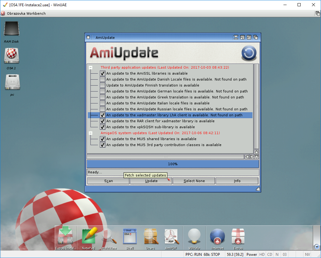 AmigaOS 4.1 - Aktualizace systému přes AmiUpdate