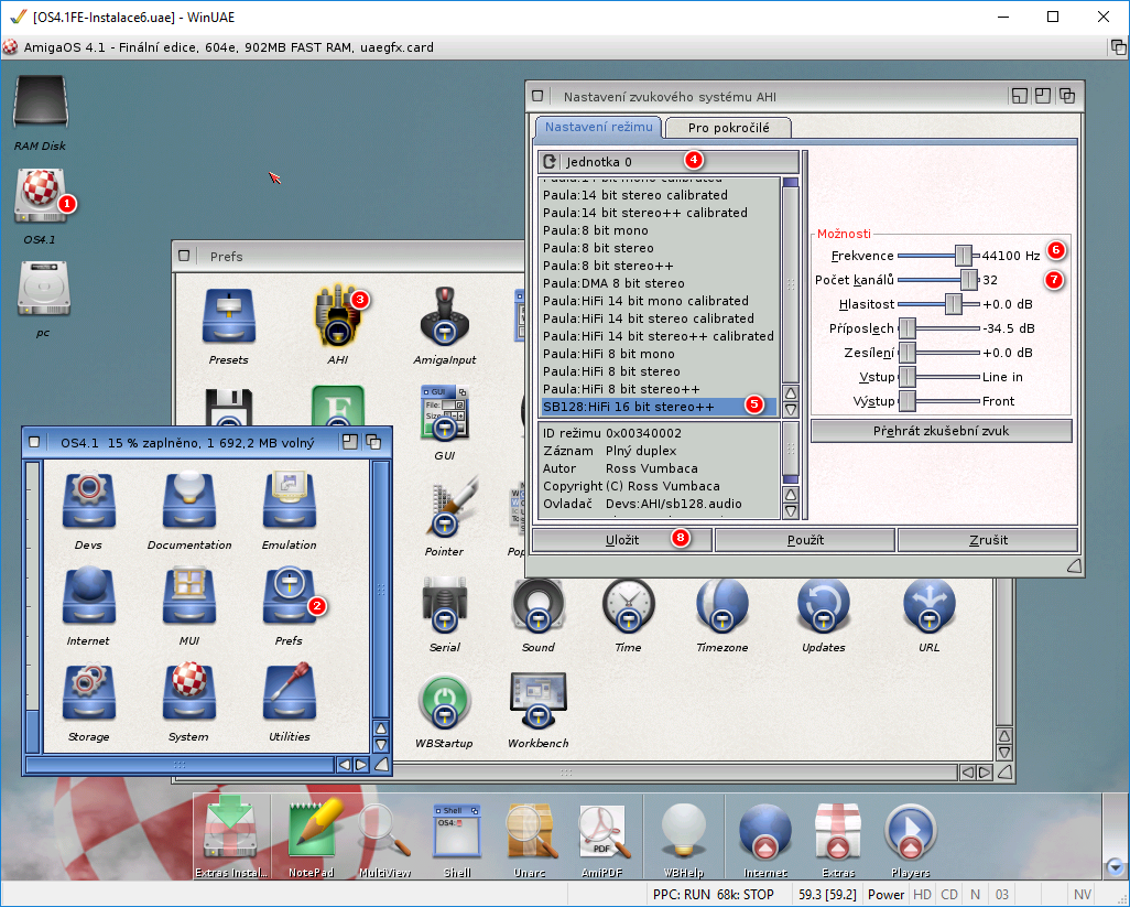 AmigaOS 4.1 - instalace zvukové karty