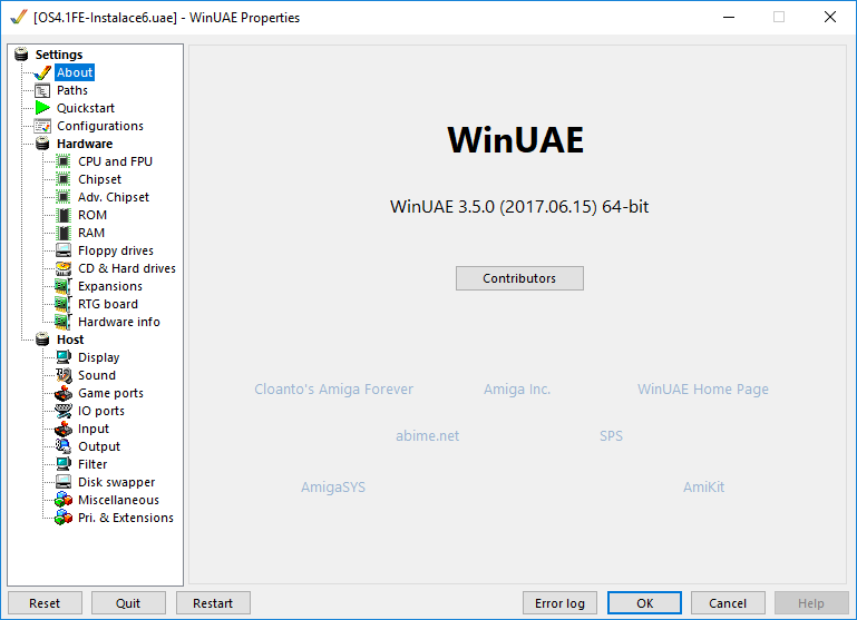 AmigaOS 4.1 - WinUAE 3.5.0