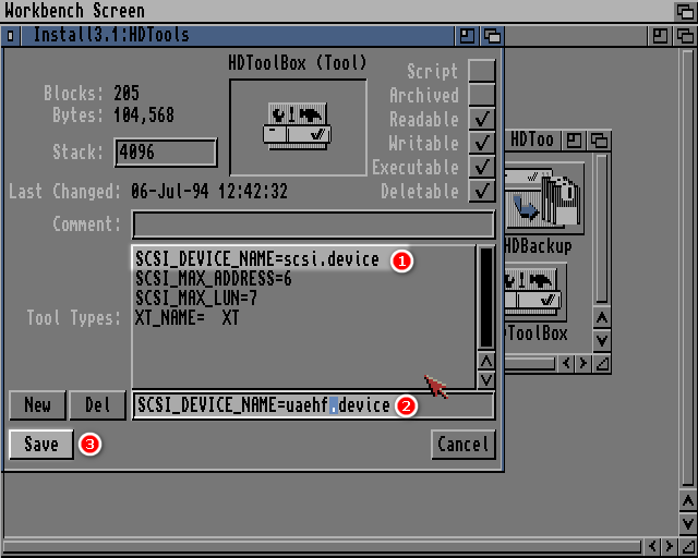 WinUAE - změna scsi.device na uaehf.device