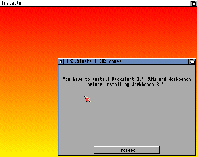 AmigaOS 3.5 - absence kickstartu 3.1