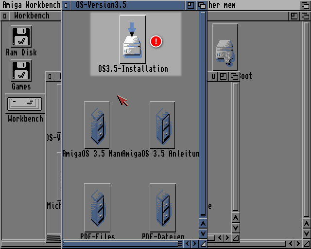 AmigaOS 3.5 - První fáze  instalace (PRE Installation)