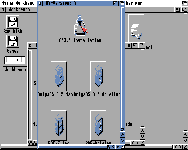 AmigaOS 3.5 - První fáze  instalace (PRE Installation)