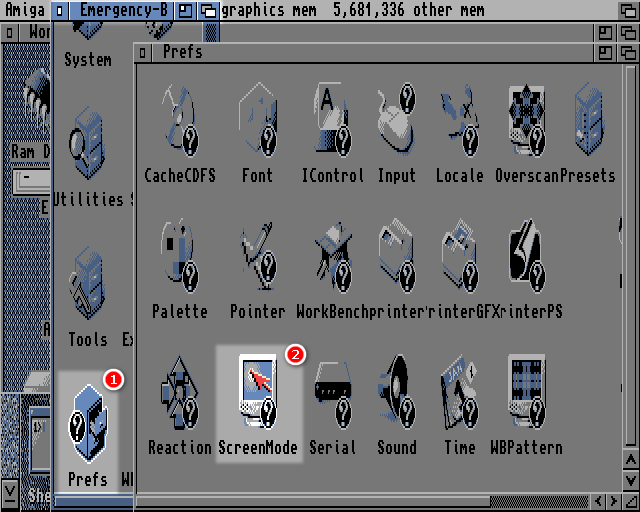 AmigaOS 3.9 - Emergency screen mode