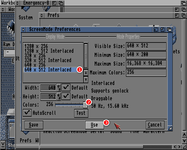 AmigaOS 3.9 - Emergency screen mode