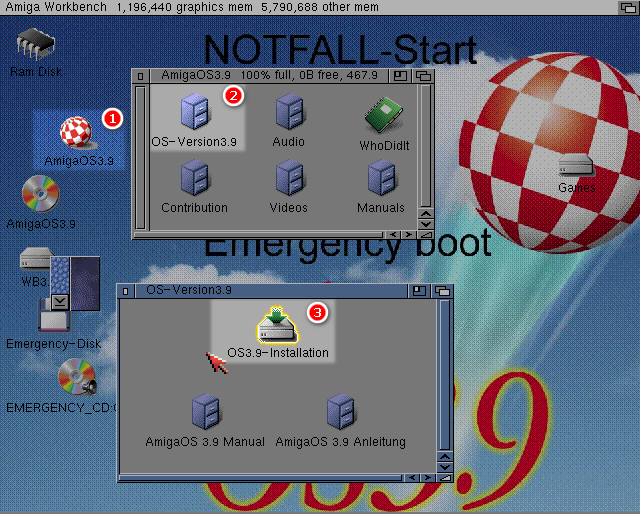 AmigaOS 3.9 - Instalace