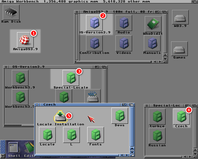 AmigaOS 3.9 - instalace a aktivace češtiny