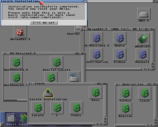 AmigaOS 3.9 - instalace a aktivace češtiny
