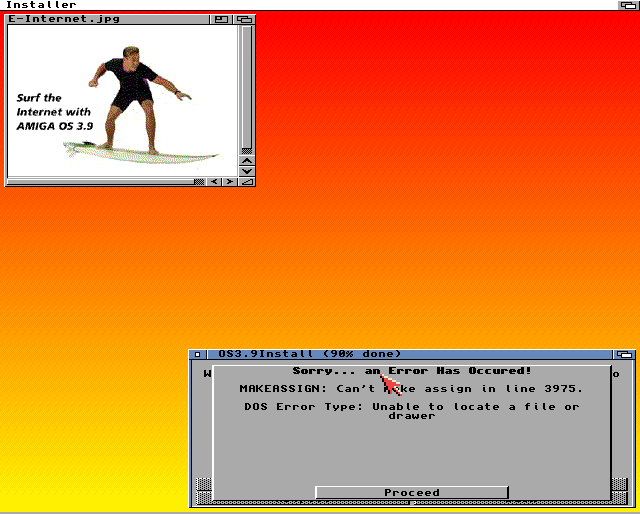 AmigaOS 3.9 - error