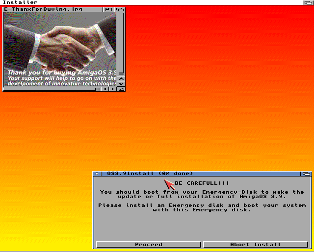 AmigaOS 3.9 - error