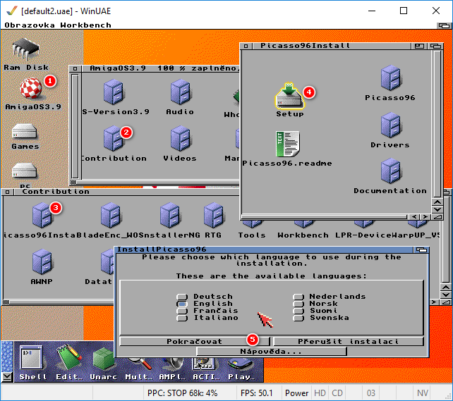 AmigaOS 3.9 - Instalace Picasso96