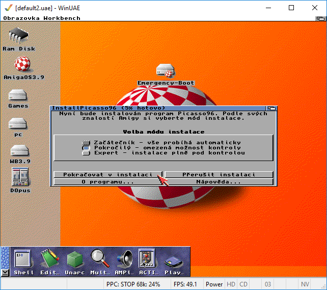 AmigaOS 3.9 - Instalace Picasso96