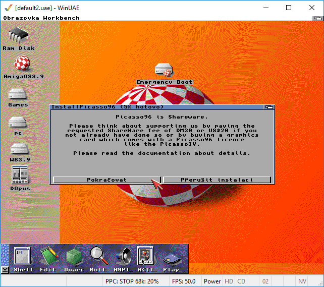 AmigaOS 3.9 - Instalace Picasso96