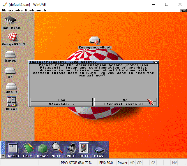 AmigaOS 3.9 - Instalace Picasso96