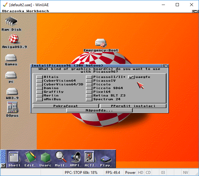 AmigaOS 3.9 - Instalace Picasso96