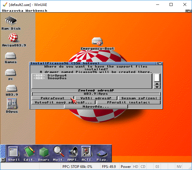 AmigaOS 3.9 - Instalace Picasso96