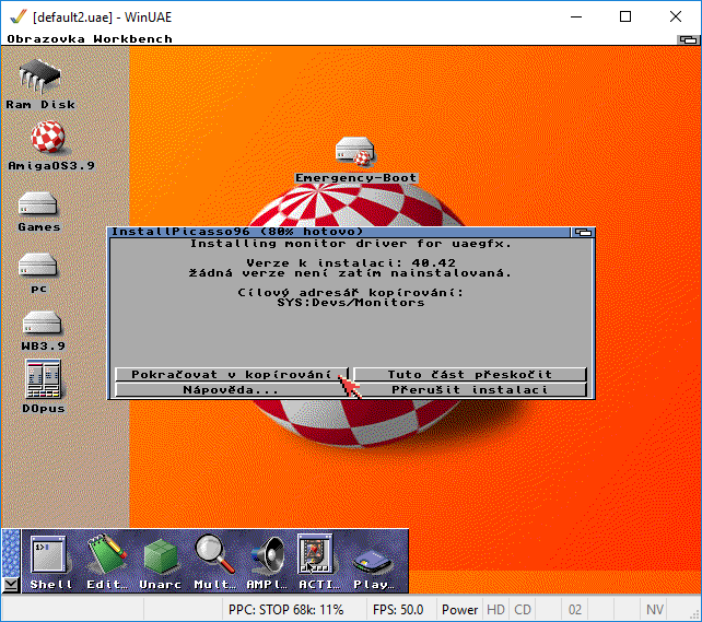 AmigaOS 3.9 - Instalace Picasso96