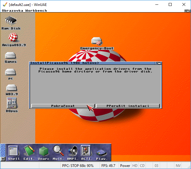 AmigaOS 3.9 - Instalace Picasso96