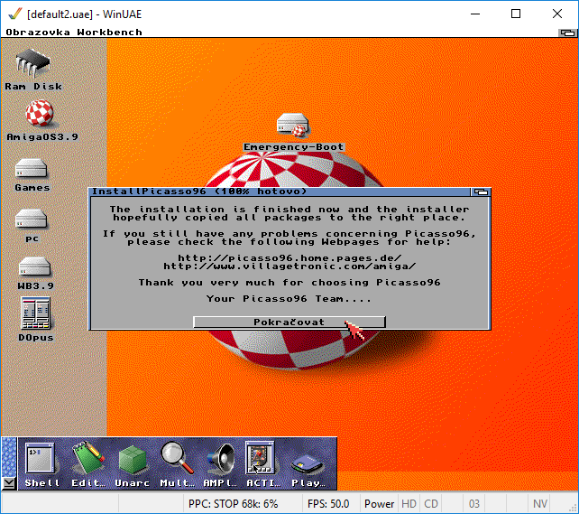 AmigaOS 3.9 - Instalace Picasso96