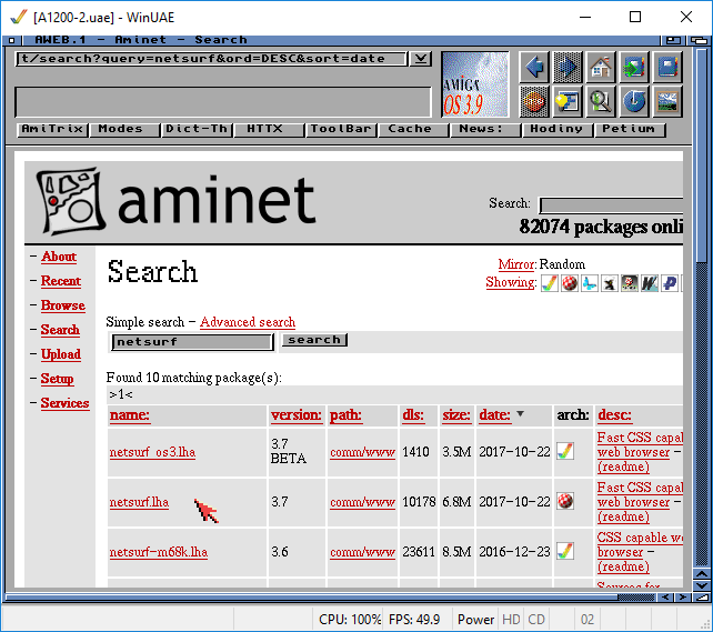 AmigaOS 3.9 - připojení systému k internetu