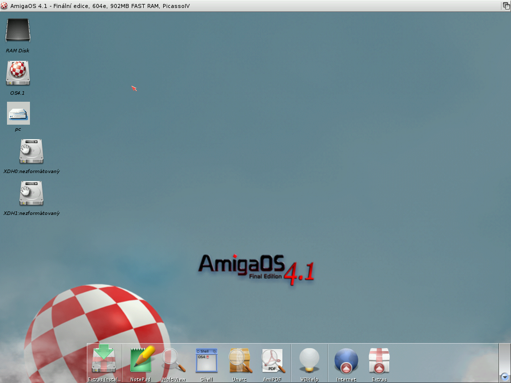 AmigaOS 4.1 - formátování disku