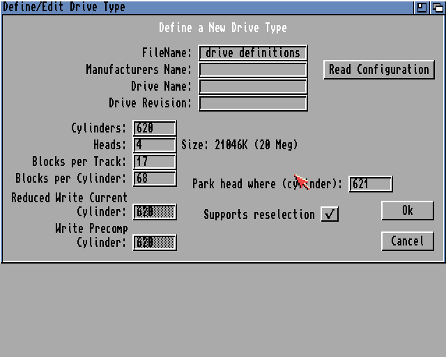 Amiga HDToolBox Workbench 3.1