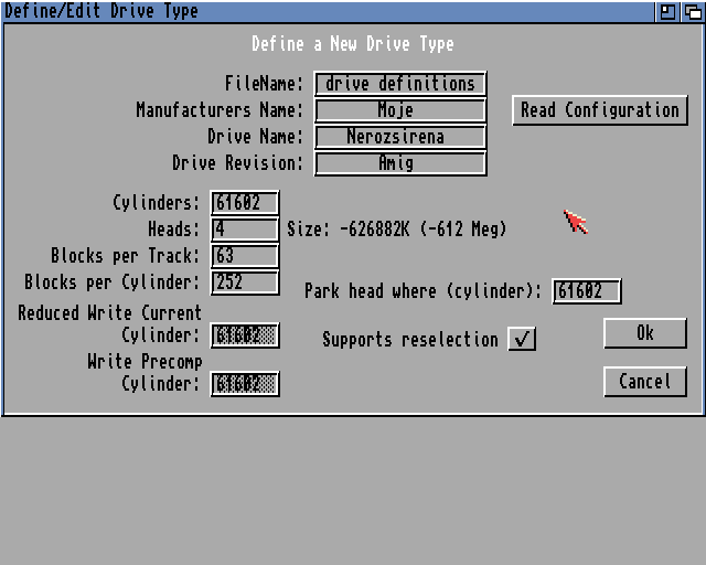 Amiga HDToolBox Workbench 3.1